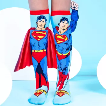 Șosete pentru copii până la genunchi MADMIA Superman cu pelerină pe braț 3D DC Comics / MS001