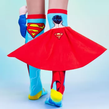 Șosete pentru copii până la genunchi MADMIA Superman cu pelerină pe braț 3D DC Comics / MS001