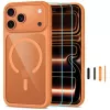 Set TECH-PROTECT MAGONE MAGSAFE CC + sticlă de protecție, pachet de 2, pentru iPhone 17 Pro Max / 18 Pro Max, Cosmic Orange/transparent