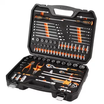 Set de chei tubulare NEO TOOLS 1/2, 1/4, 95 buc., CrV, spumă EVA