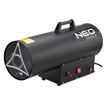 NEO TOOLS 90-085-01 Gas Heater 50 kW with Thermostat, IPX4, LPG, 1000 m³/h Airflow, Includes Regulator and Hose