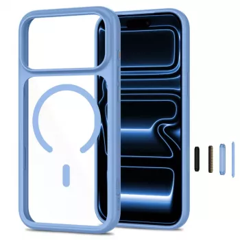 TECH-PROTECT MAGONE MAGSAFE CC + GLAS 2ER-PACK IPHONE 17 PRO / 18 PRO albastru deschis/transparent