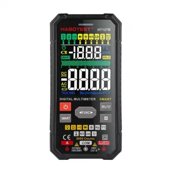 Multimetru digital universal Habotest HT127B True RMS 6000 counts, auto-ranging, cu NCV și temperatură