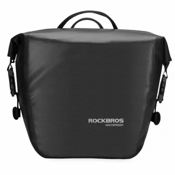 Geantă de bicicletă Rockbros AS-003-1BK, impermeabilă, cu curea de umăr, montaj față/spate, 10-14 l - neagră