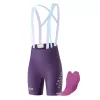 Pantaloni scurți de ciclism pentru damă Rockbros YDDK017-1 TVI, cu bretele și perniță, L - mov