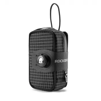 Geantă de șa Rockbros P010 multifuncțională cu suport de bidon - neagră