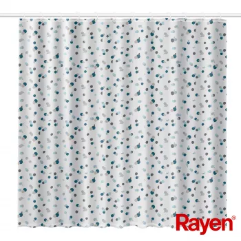 RAYEN perdea de duș 180x200cm alb/albstru, poliester