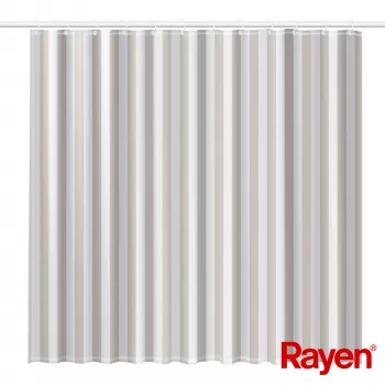 RAYEN Perdea de duș 180x200cm alb/bej, PEVA