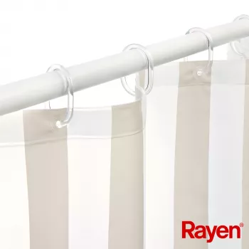 RAYEN Perdea de duș 180x200cm alb/bej, PEVA