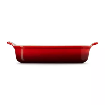 Vas de copt dreptunghiular LE CREUSET Heritage din gresie 32x24cm / 4L roșu