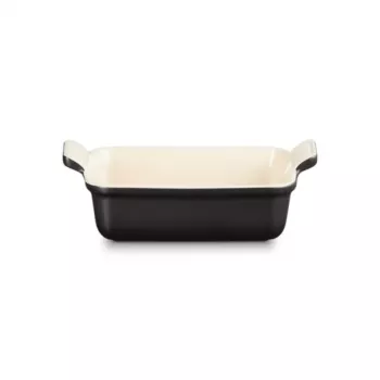 Vas de copt dreptunghiular Le Creuset Heritage din gresie 19x14cm / 1,1L negru
