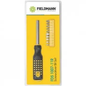 Set de 12 biți de șurubelniță FIELDMANN FDS 1007-11R cu mâner ergonomic, biți din oțel crom-vanadiu, suport magnetic, plat/Phillips/Pozi/Torx