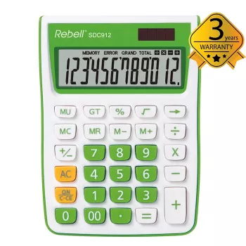 Calculator semi-birou REBELL RE-SDC912GR BX 12 cifre alimentare duală gri