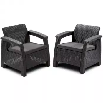 Set de scaune de grădină KETER Corfu Duo gri