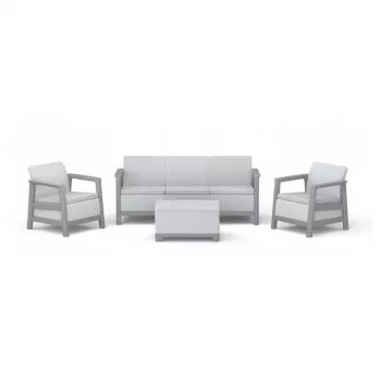 Set de mobilier de grădină KETER Scandi Linea 3 Seater Set gri deschis/gri oțel închis