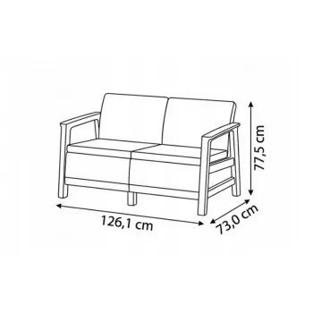 Canapea de grădină cu două locuri KETER Scandi Linea 2 Seater Sofa gri pietriș/bej deschis