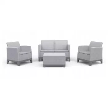 Set de mobilier de grădină KETER Scandi Forma 2 locuri, gri deschis/gri oțel închis