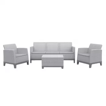 Set de mobilier de grădină KETER Scandi Forma 3 locuri, gri deschis/gri oțel închis
