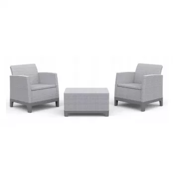 Set de mobilier de grădină KETER Scandi Forma Balcon, gri deschis/gri oțel închis