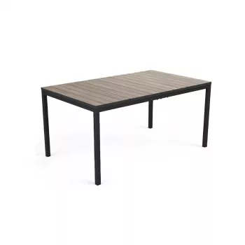 Masă de grădină KETER Deco Porto Nova 160, aspect lemn de frasin/negru