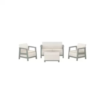 Set de mobilier de grădină KETER Scandi Linea 2 locuri, gri pietriș/verde salvie, nuanță piatră