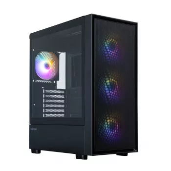 Carcasă PC Zalman S6 ATX Mid Tower, 3 x 140mm + 1 x 120mm ventilatoare RGB fixe, sticlă securizată, neagră