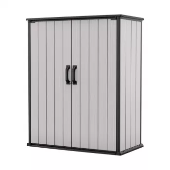 Cabină de grădină Keter Premier Tall 29209552 – bej/maro din rășină, 1700L, pereți dubli, cu încuietoare