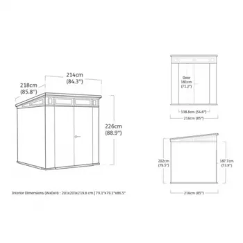 KETER Garden shed Deco Pent 7x7 ash wood tone