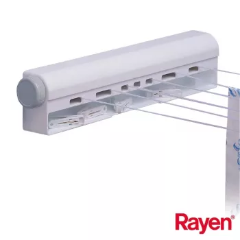 RAYEN Frânghie de rufe retractabilă 22m cu 10 buc. cleme de rufe