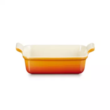 Vas de copt dreptunghiular LE CREUSET Heritage din gresie 19x14cm / 1,1L portocaliu