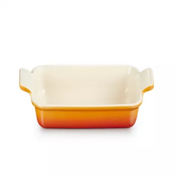 Vas de copt dreptunghiular LE CREUSET Heritage din gresie 19x14cm / 1,1L portocaliu