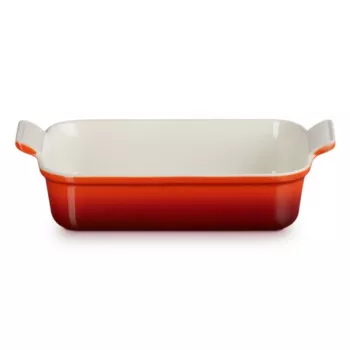 Vas de copt dreptunghiular LE CREUSET Heritage din gresie 26x19cm / 2,4L roșu