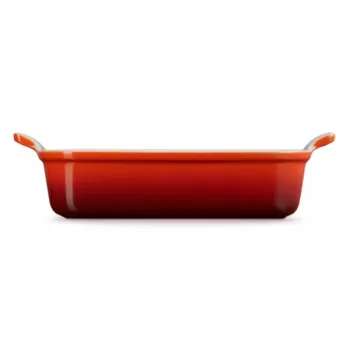 Vas de copt dreptunghiular LE CREUSET Heritage din gresie 26x19cm / 2,4L roșu
