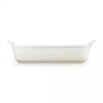 Vas de copt dreptunghiular Le Creuset Heritage din gresie 32x24cm / 4L alb