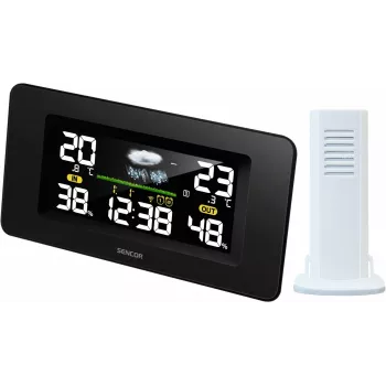 SENCOR SWS 5270 Stație meteo cu senzor exterior wireless, LCD color, ceas radiocontrolat