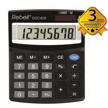 Calculator semi-desktop Rebell SDC408, 8 cifre, negru