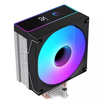 Rampage Octagon B70 Cooler CPU cu aer, 120 mm ARGB, afișaj temperatură, negru