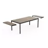 Masă de grădină extensibilă KETER Deco Porto Nova Extendable 200-280, aspect lemn de frasin/negru