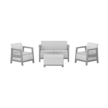 Set de mobilier de grădină KETER Scandi Linea 2 locuri gri deschis/gri oțel închis