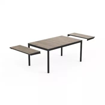 Masă de grădină extensibilă KETER Deco Porto Nova Extendable 160-240, aspect lemn de frasin/negru