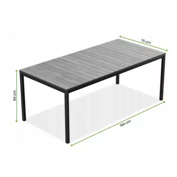 KETER Masă de grădină Deco Porto Nova 200 aspect lemn de frasin/negru