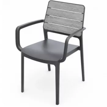 KETER Garden chair Deco Porto Armchair light gray/gray