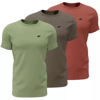 Tricou bărbați 4F M4480 verde, maro, bordo 4FWSS26TTSHM4480 90S 4XL