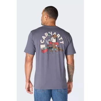 Tricou Carhartt Irvine Grill BLUESTONE