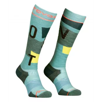 Șosete de schi Ortovox Freeride Long Socks Cozy pentru femei - ice waterfall