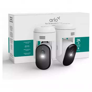 Cameră de supraveghere PTZ Arlo Essential 3 2K (pachet de 2, albă)
