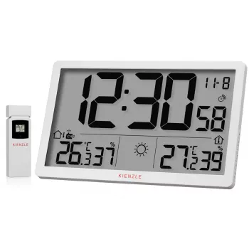 KIENZLE Jumbo NEO LCD Weather Wall Clock White