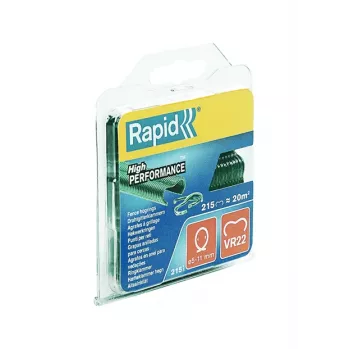 Capse inelare pentru gard RAPID TOOLS VR22, oțel zincat cu acoperire plastic verde, 13 Gauge, lungime picior 12 mm, 1000 bucăți 40108802