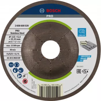 Disc de șlefuit cu centru adâncit Bosch 2608600539 115 x 22,23 mm, 1 bucată