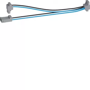 Set de cabluri splitter Y Hager 2x200mm KU9S20YE negru/albastru 1 ștecher la 2 prize